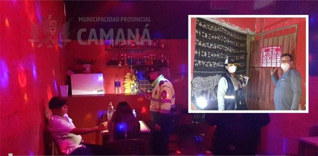 Clausuran bares y licorerías en Camaná