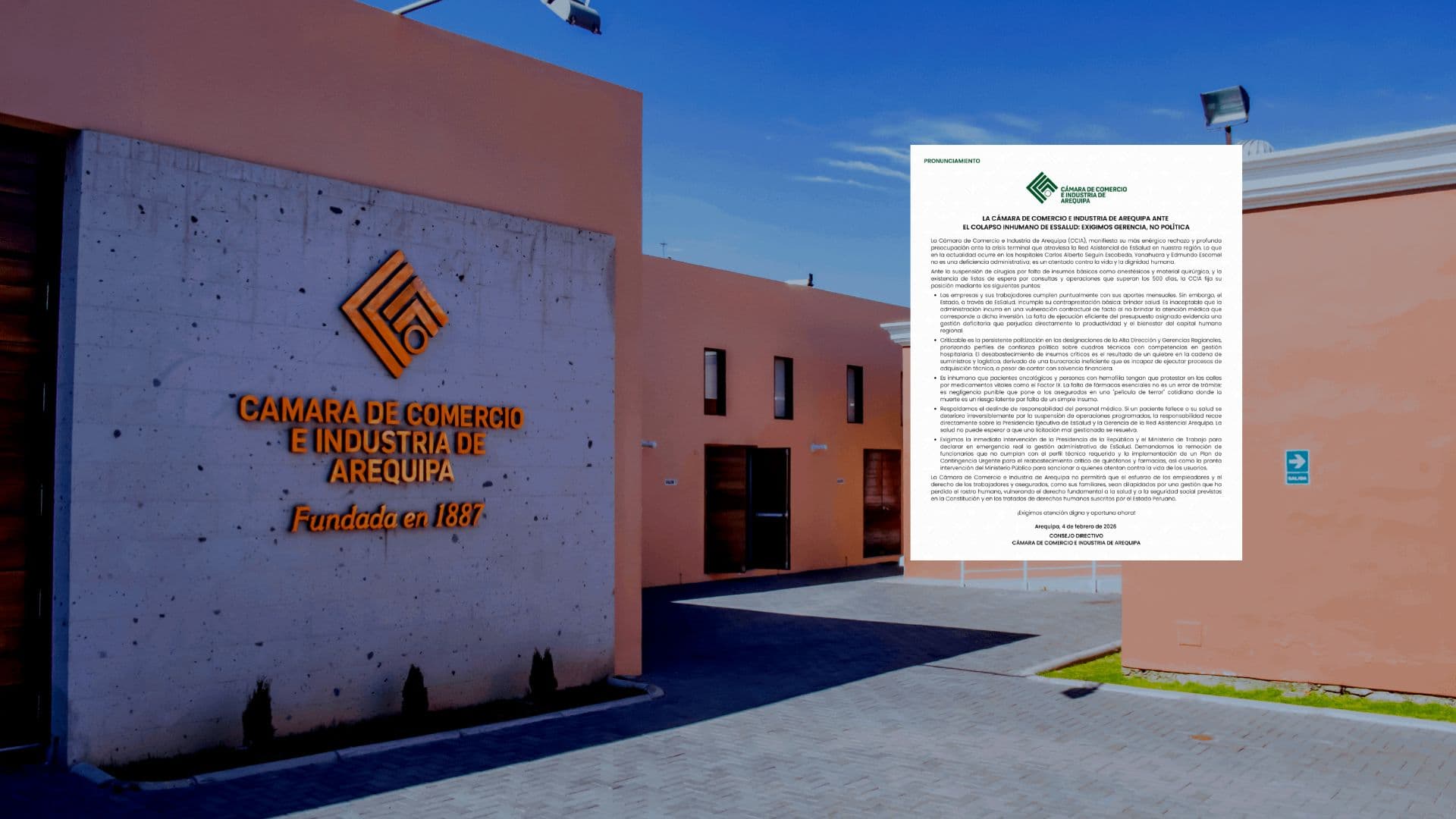Empresarios cuestionan colapso del sistema de EsSalud en Arequipa