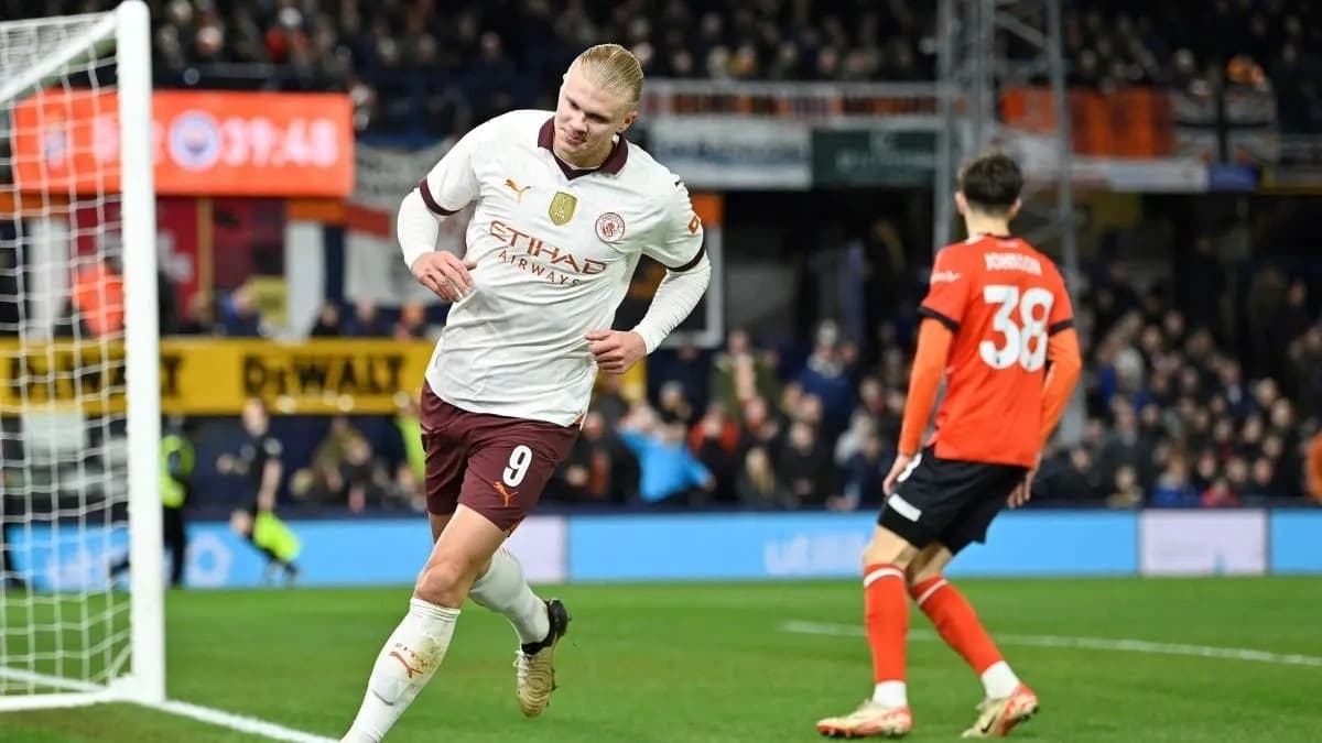 Erling Haaland le marcó 5 goles a Luton Town por la FA Cup