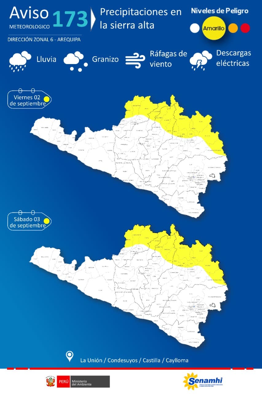 Advierten lluvias en sierra alta