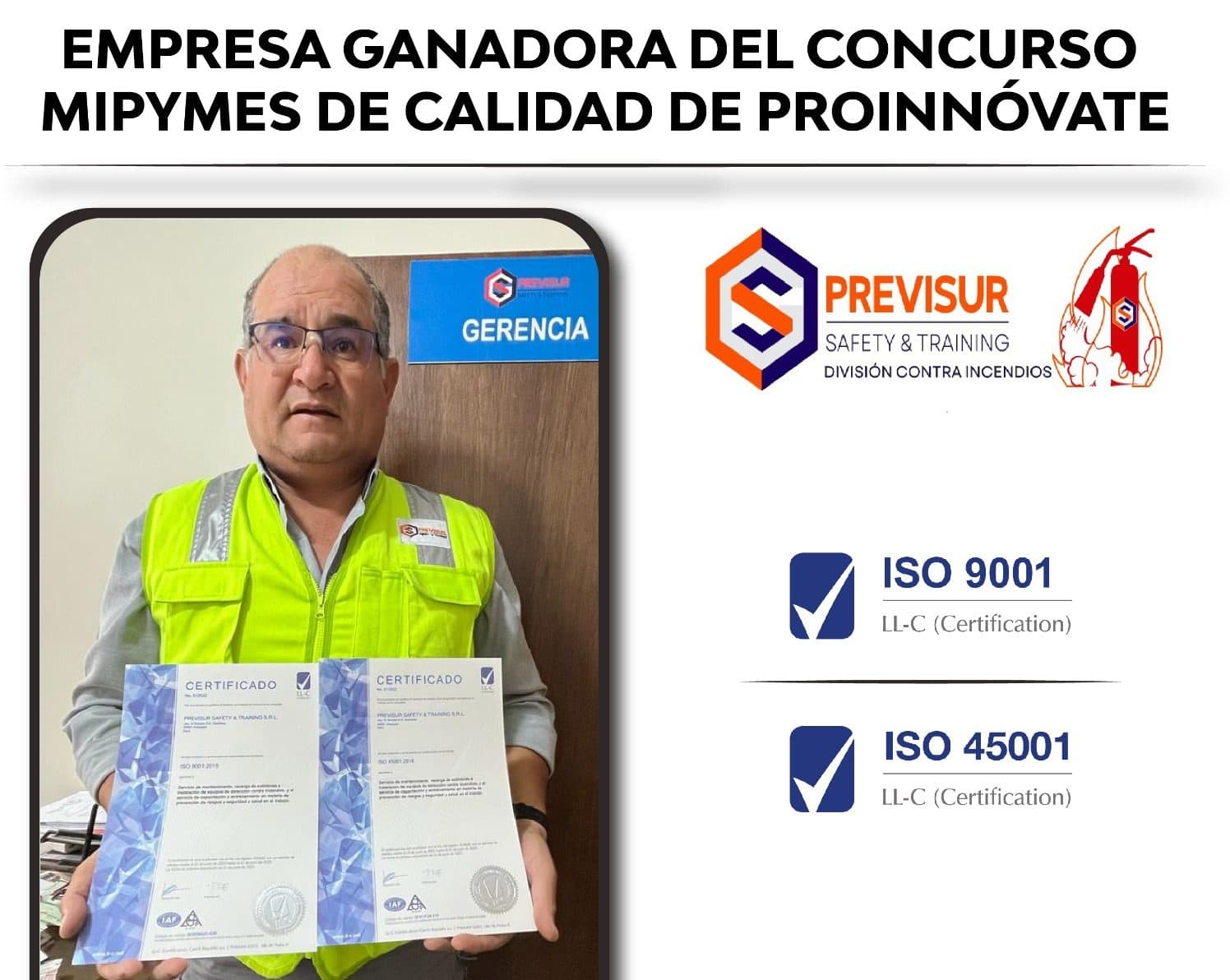 Previsur gana concurso 'Mipymes de Calidad' de ProInnóvate