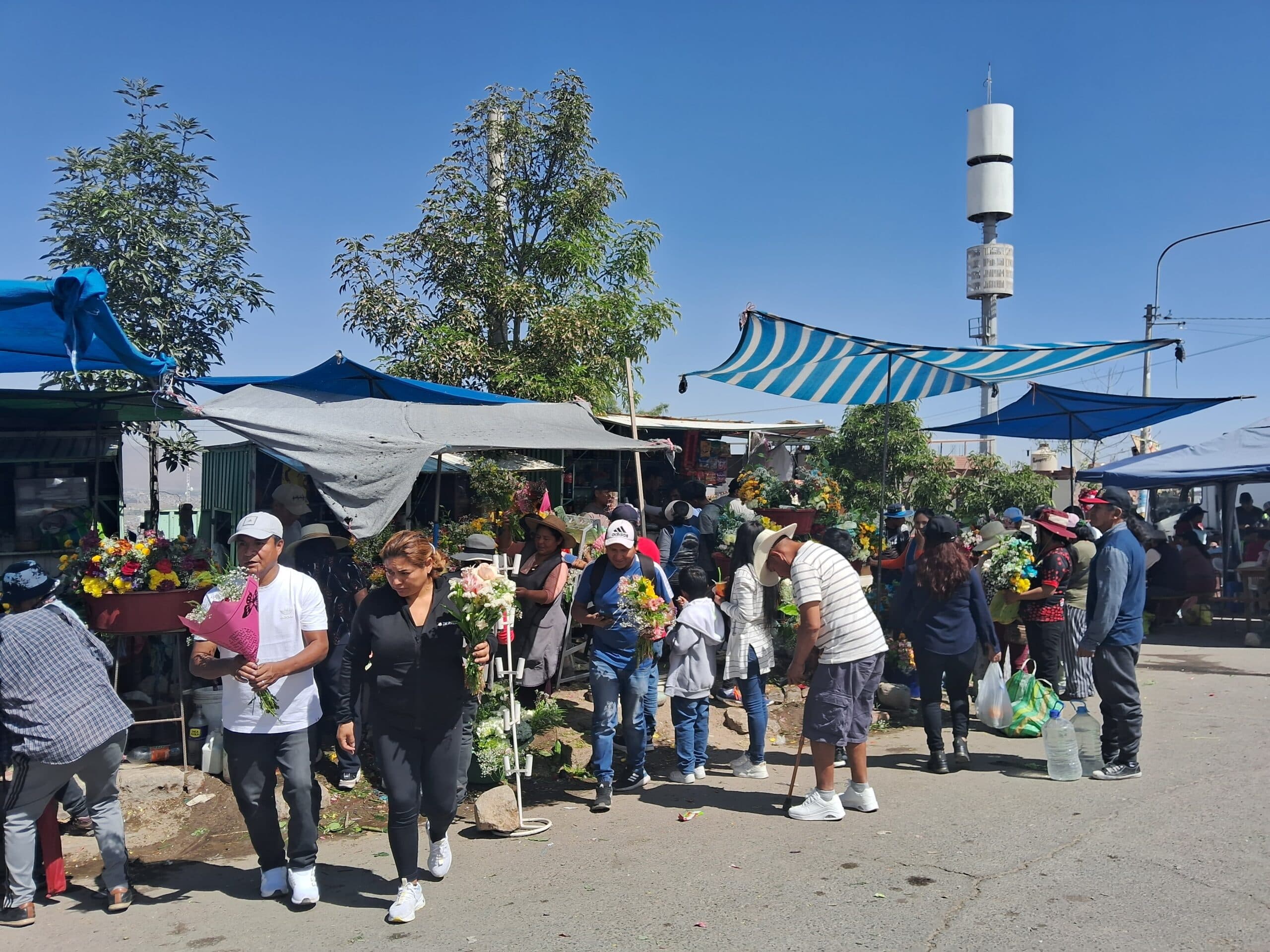 Familias visitaron a madres en cementerios por su día