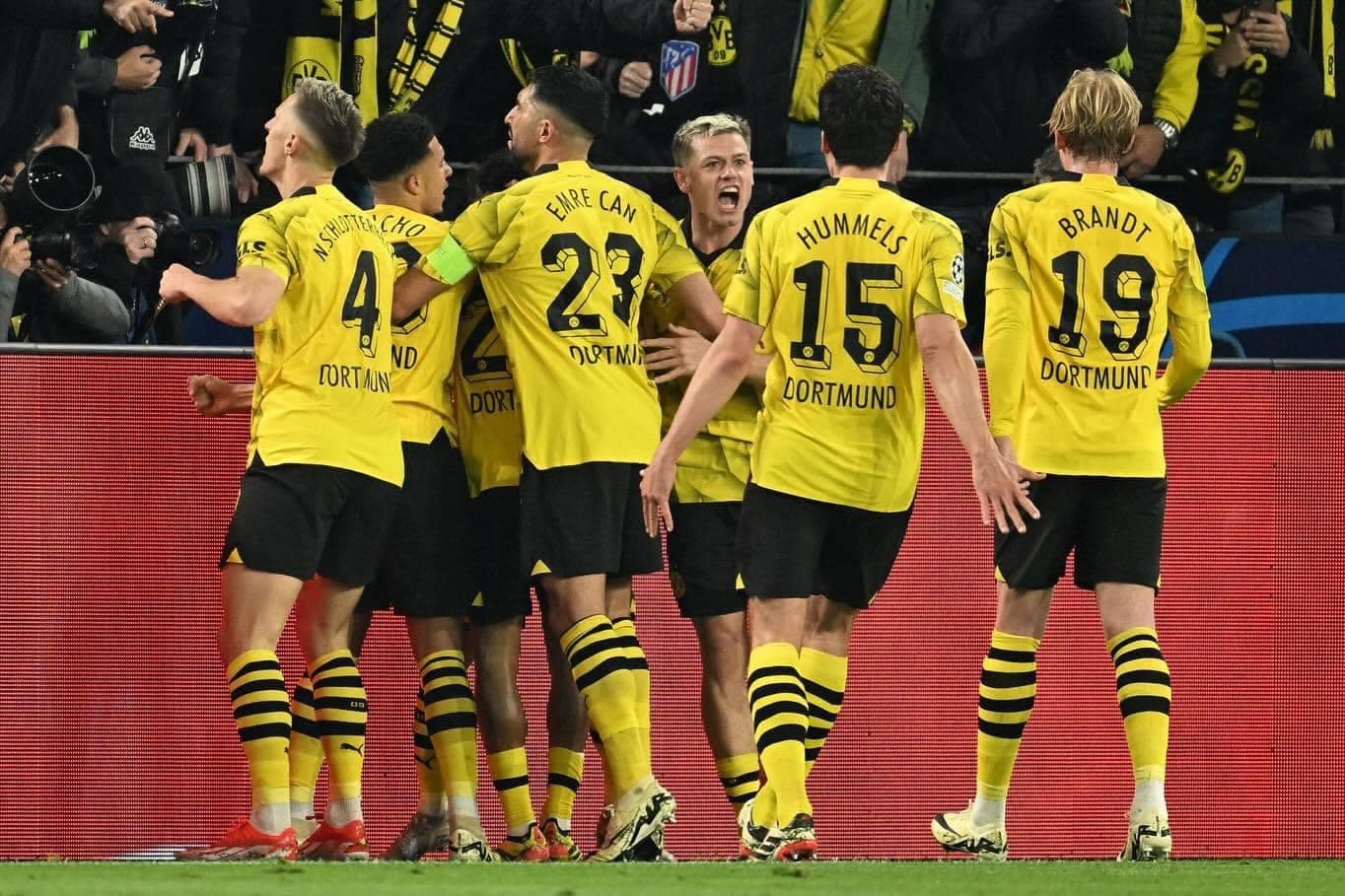 Dortmund ganó 4-2 al Atlético de Madrid y avanzó en la Champions