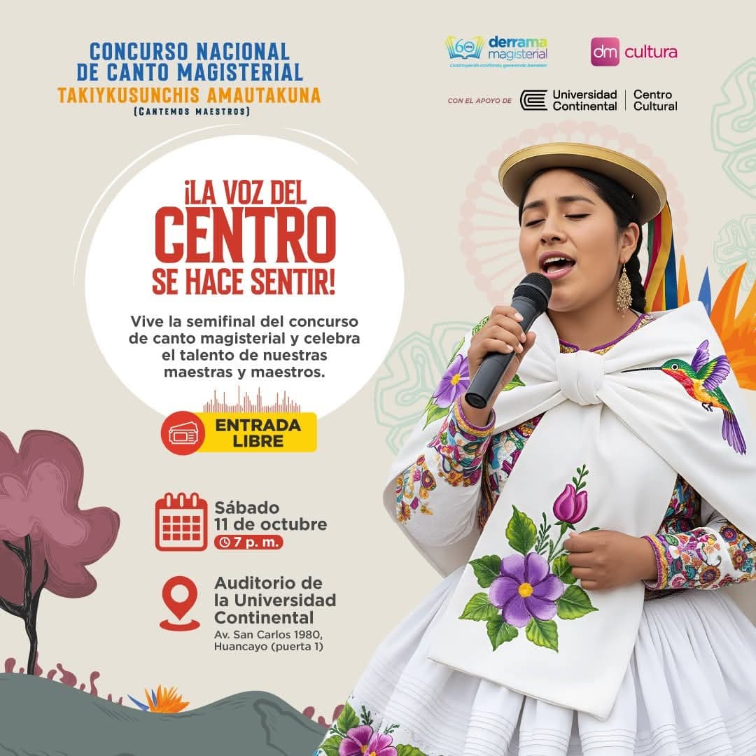 Huancayo vibra con voces del magisterio en semifinal del concurso nacional