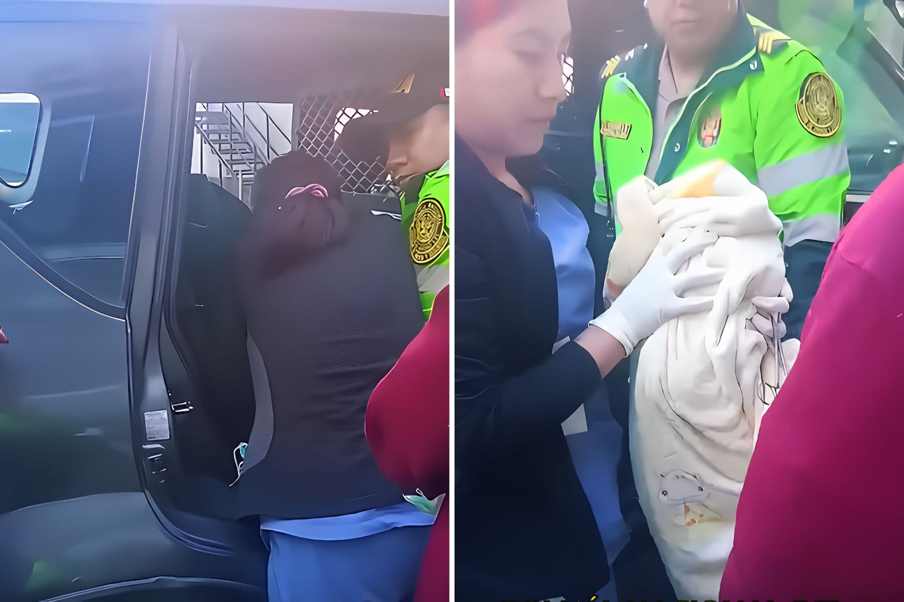 Policías ayudan a madre a dar a luz en patrullero