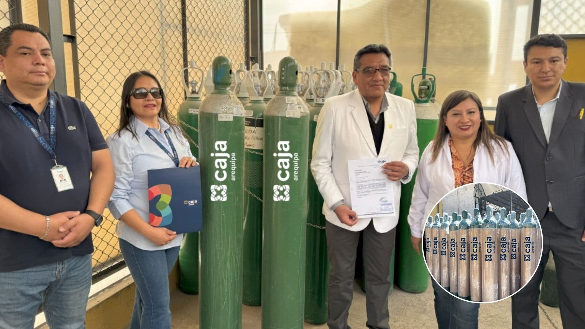 Caja Arequipa entrega 81 balones de oxígeno medicinal a hospitales de Arequipa