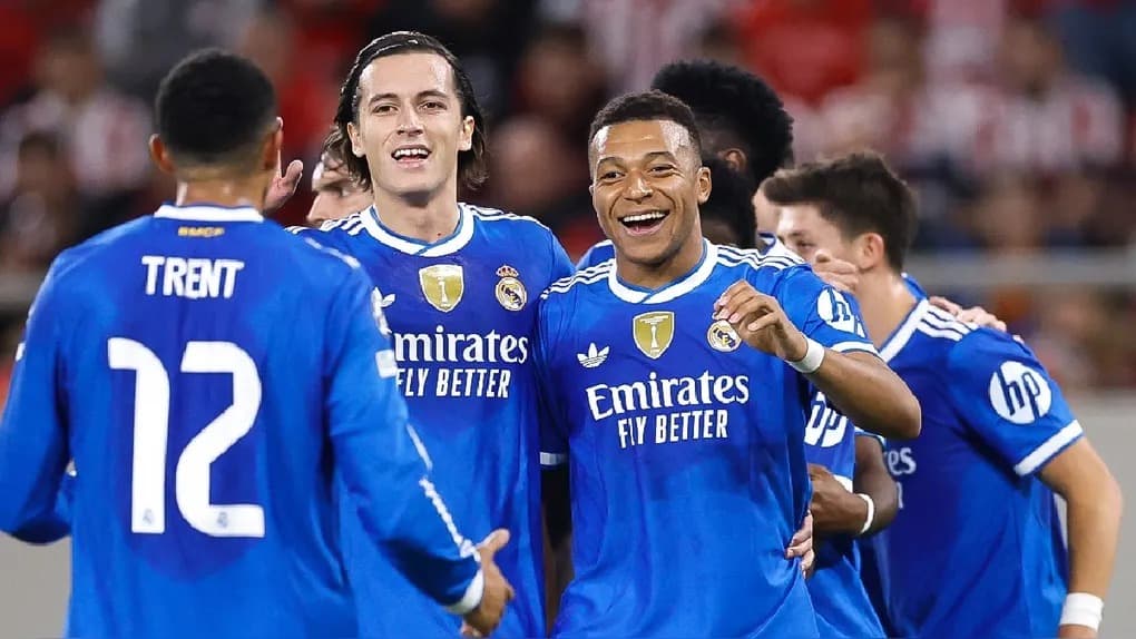 Real Madrid ganó al Olympiacos en Champions con 'póker' de Mbappé