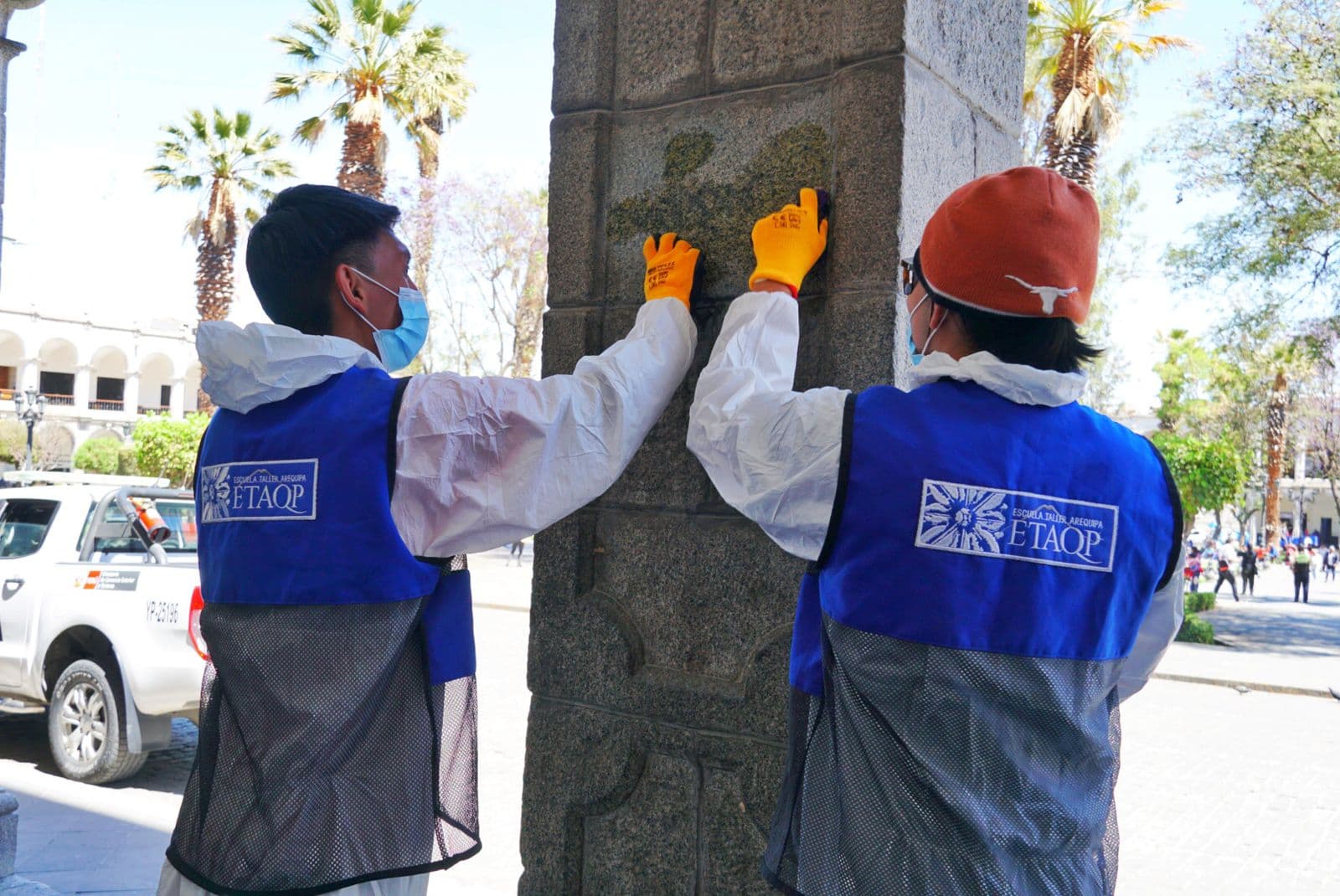 Restauran monumentos del Centro Histórico afectados por grafitis