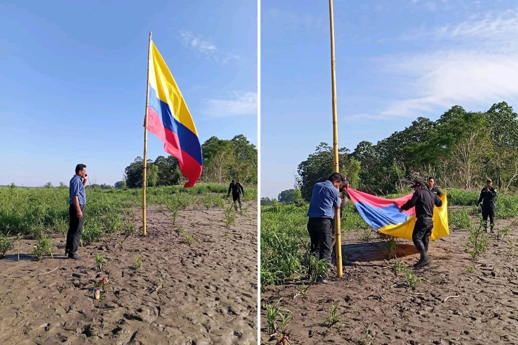 Rechazan izado de una bandera colombiana en territorio peruano