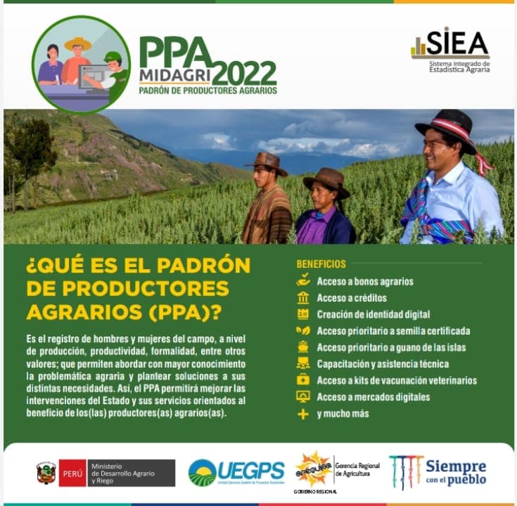 Agricultores arequipeños gozarán de beneficios gracias a padrón