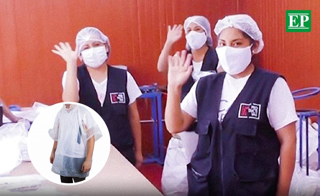 Internas del penal de Arequipa elaboran ponchos impermeables