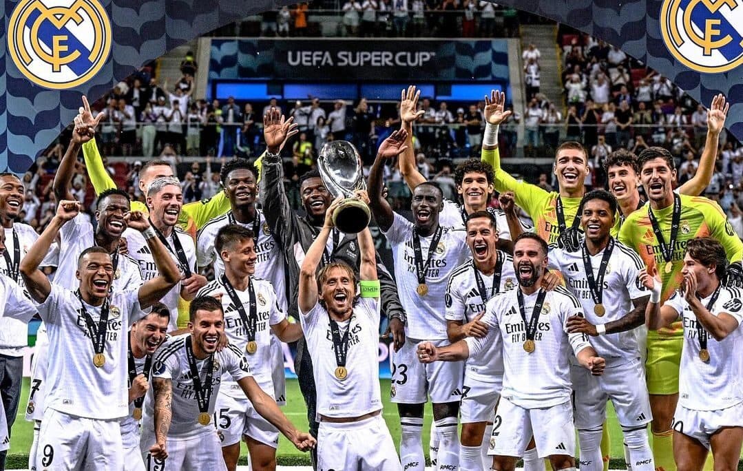 Real Madrid ganó la Supercopa de Europa con gol de Mbappé