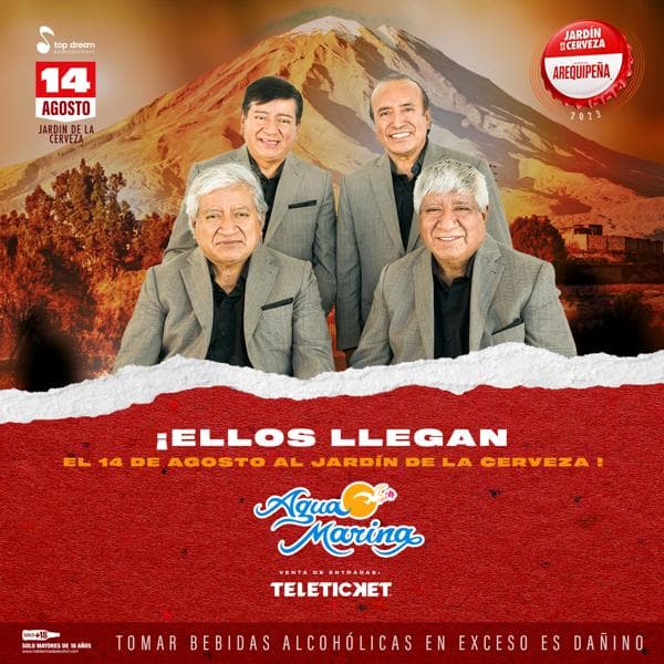 Agua Marina, Sebastián Yatra y Carlos Vives cantarán en el aniversario de Arequipa