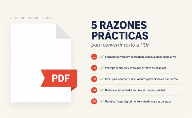 5 razones prácticas para convertir texto a PDF